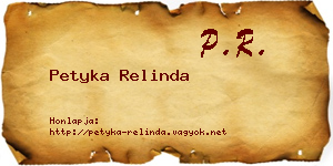 Petyka Relinda névjegykártya